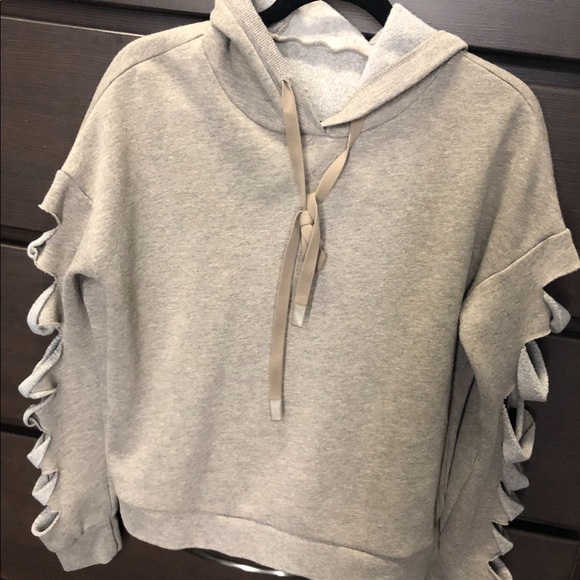 alo yoga distressed hooded sweatshirt